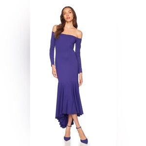 Elegant Off-Shoulder Long Sleeve High Low  Dress